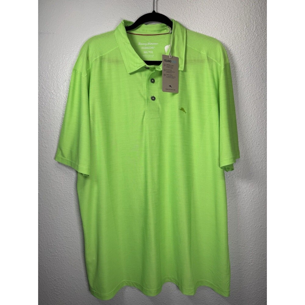 Tommy Bahama IslandZone Green Men's Palm Coast Short Sleeve Polo Shirt Sz XXL